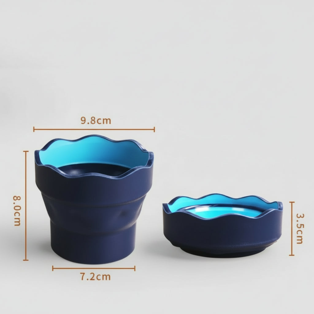 Silicone folding paintbrush wash cup