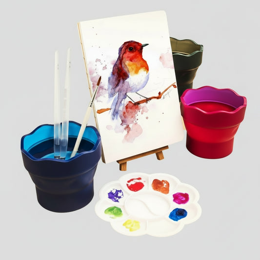 Silicone folding paintbrush wash cup